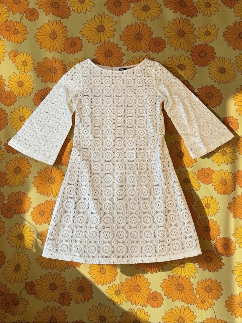 Sharagano White Lace Mini Dress